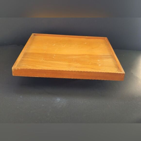 Vintage maple square wood lazy susan - Picture 1 of 9